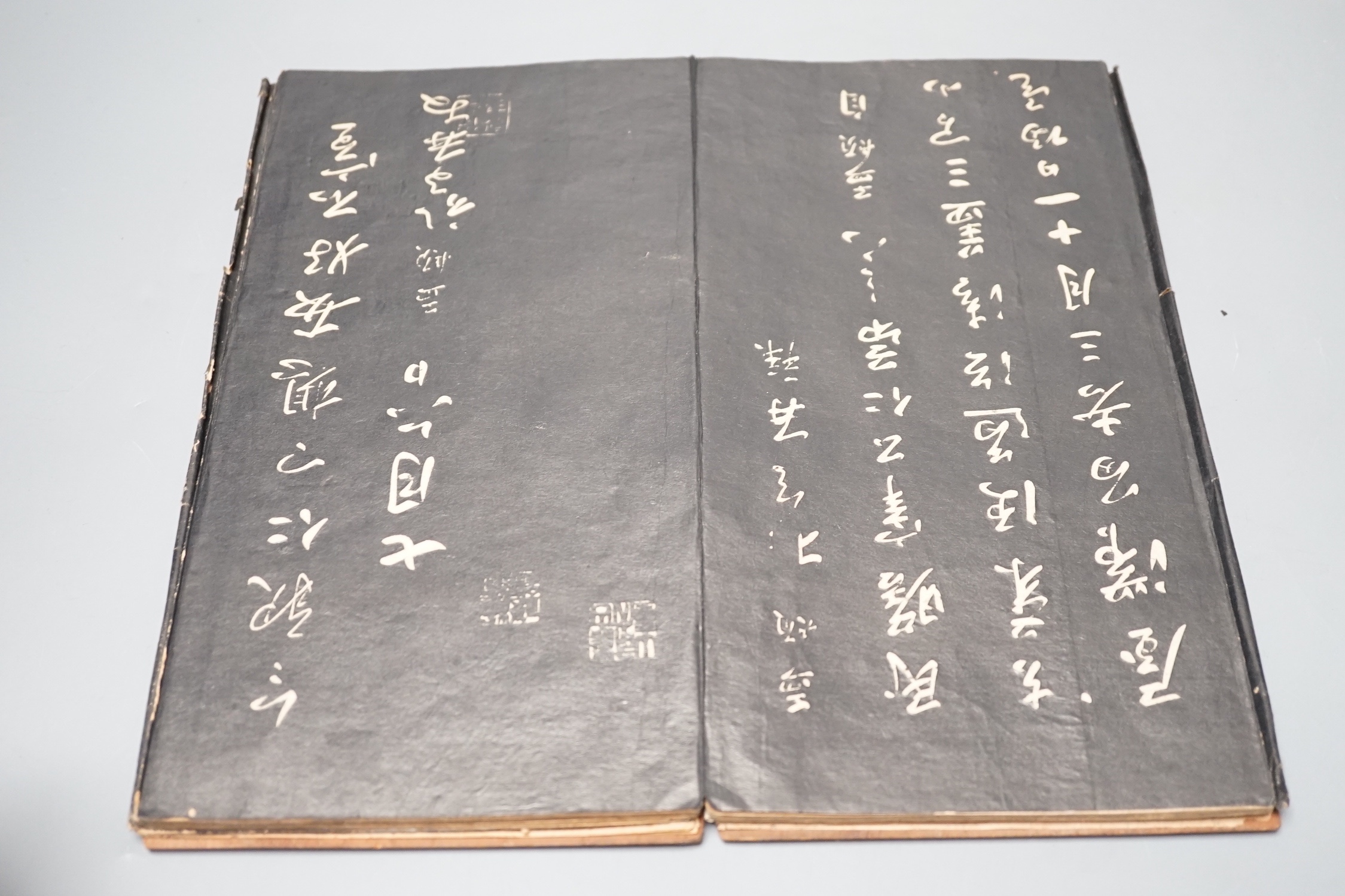 An early 20th century Chinese calligraphy rubbing concertina book
